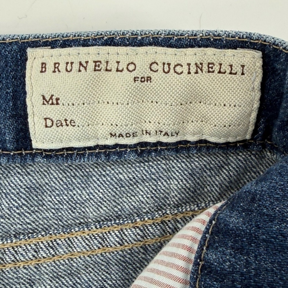 Brunello Cucinelli Mens Blue Straight Leg Denim Jeans Made in Italy 40x30 IT 58 - Picture 10 of 10